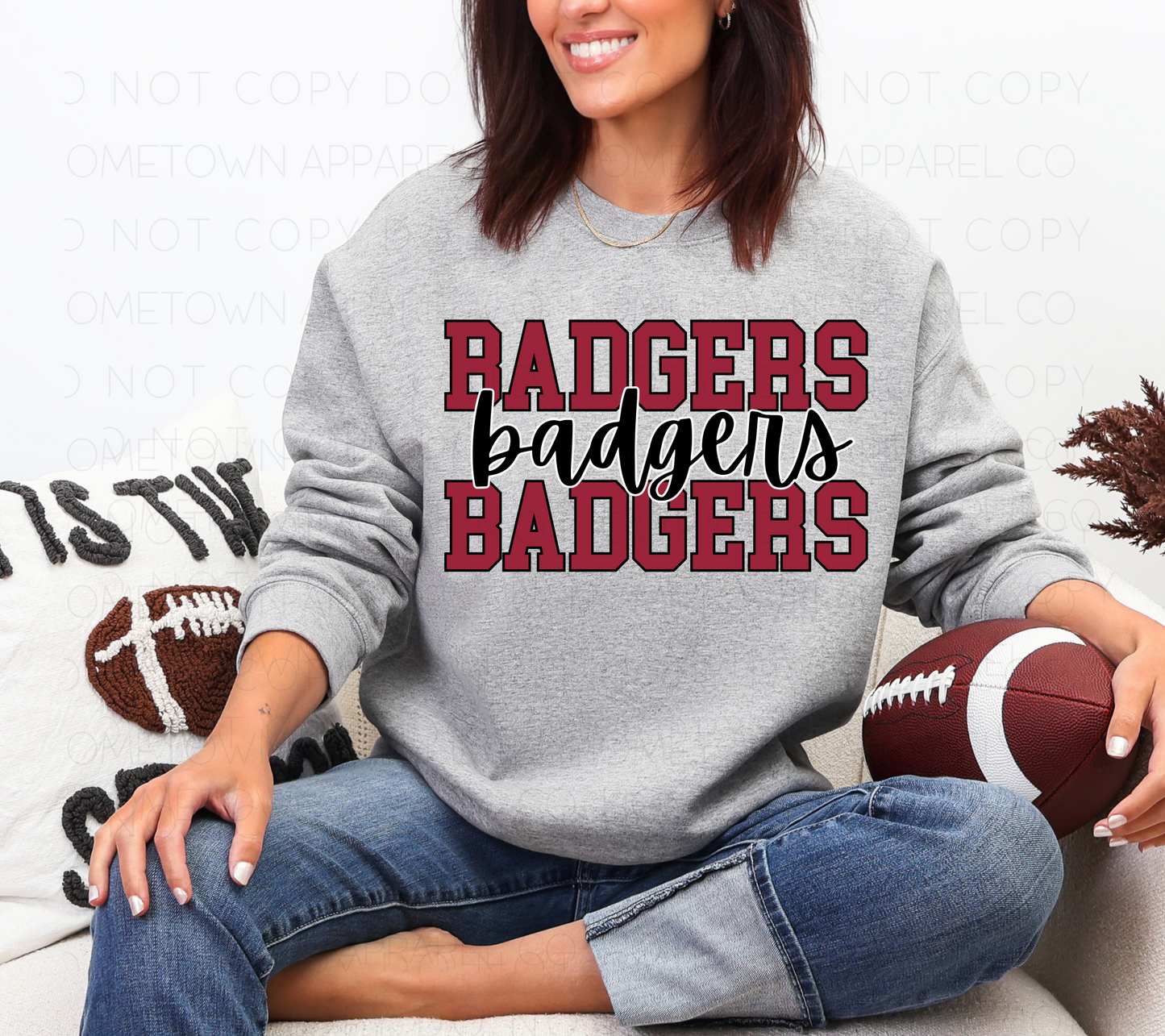 Stacked Badgers Tee & Sweatshirt-Classic Spirit Style