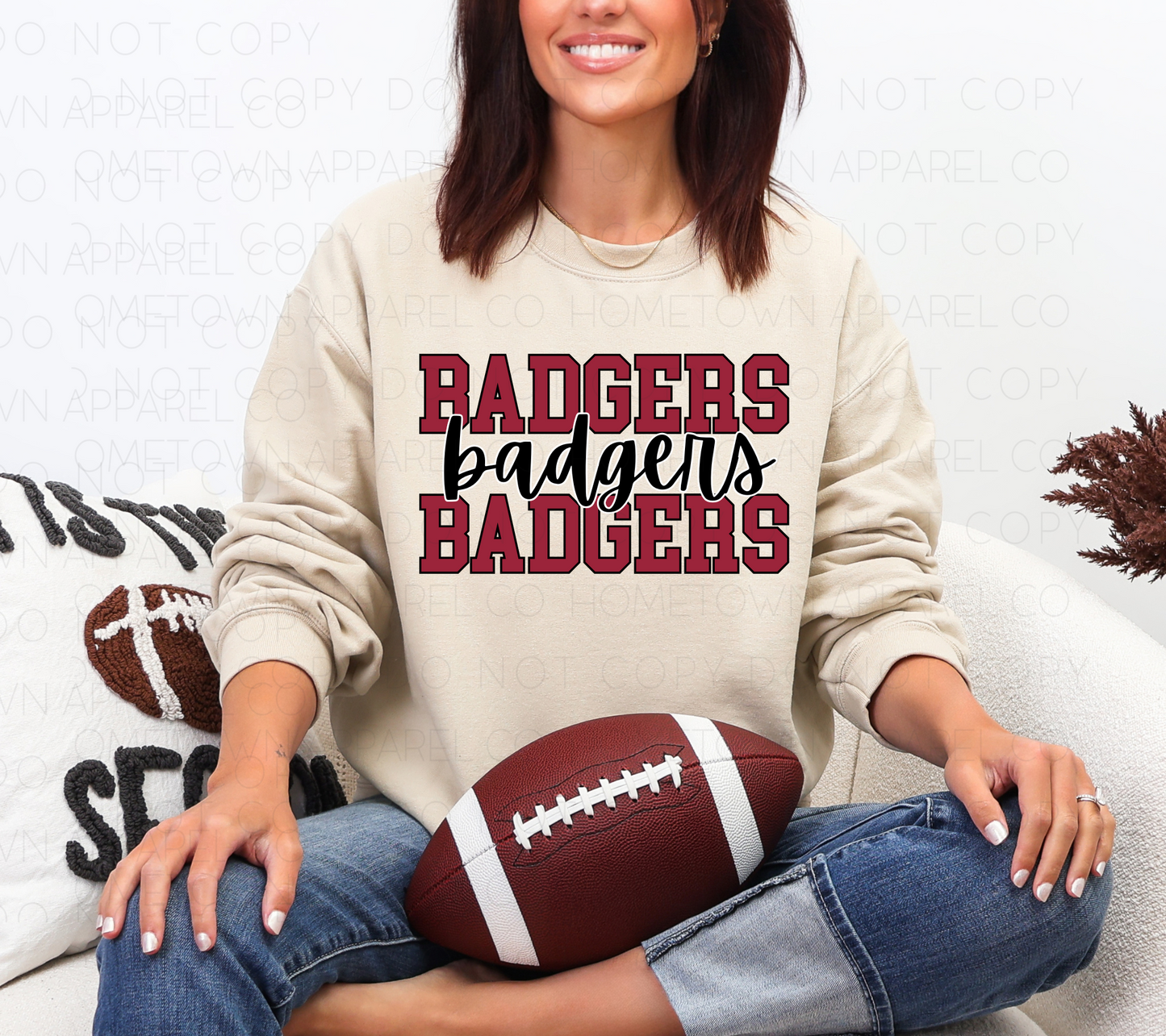 Stacked Badgers Tee & Sweatshirt-Classic Spirit Style