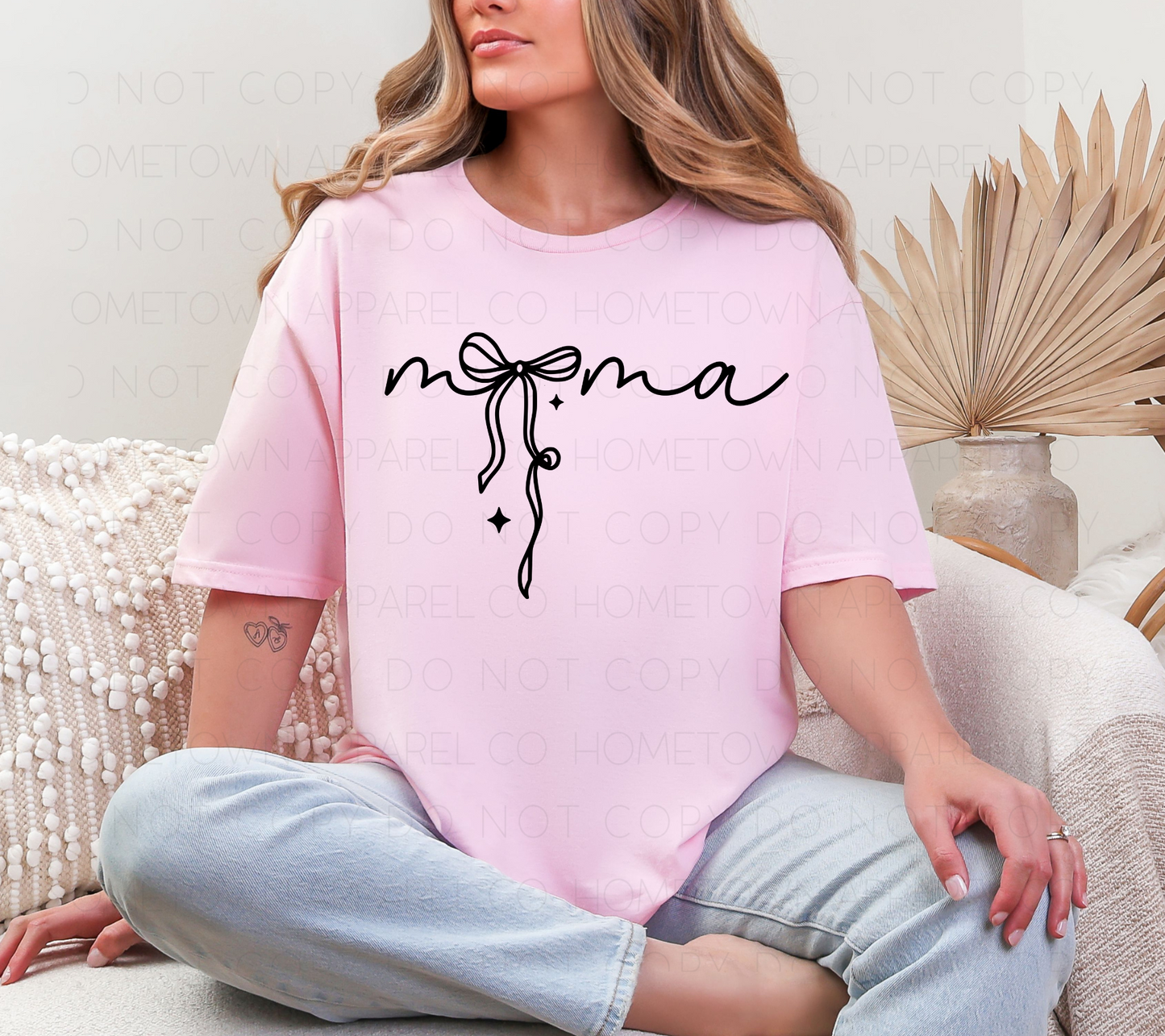 Mama Script Bow Tee