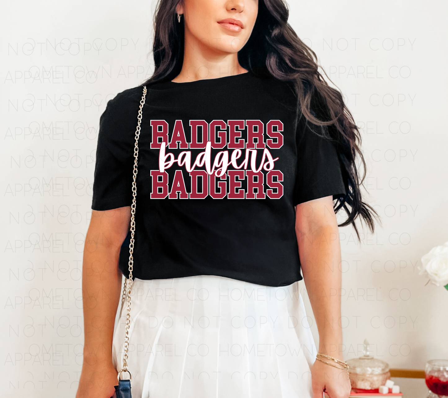 Stacked Badgers Tee & Sweatshirt-Classic Spirit Style