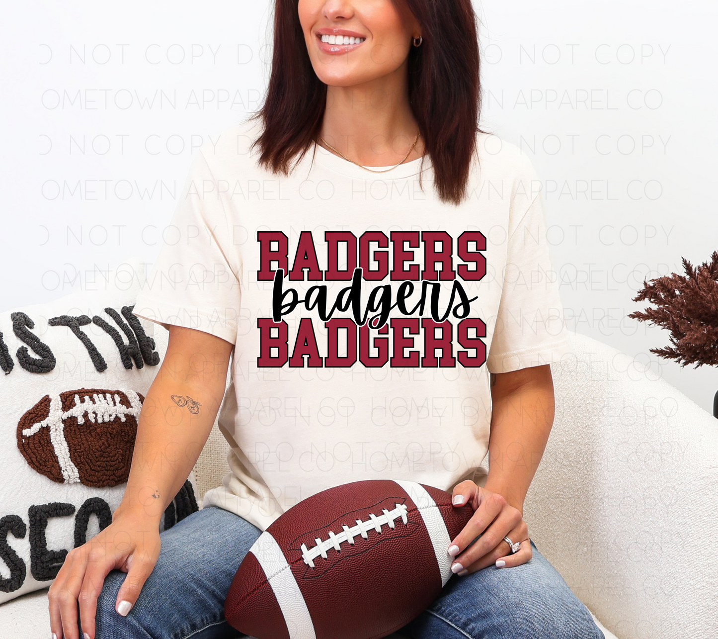 Stacked Badgers Tee & Sweatshirt-Classic Spirit Style