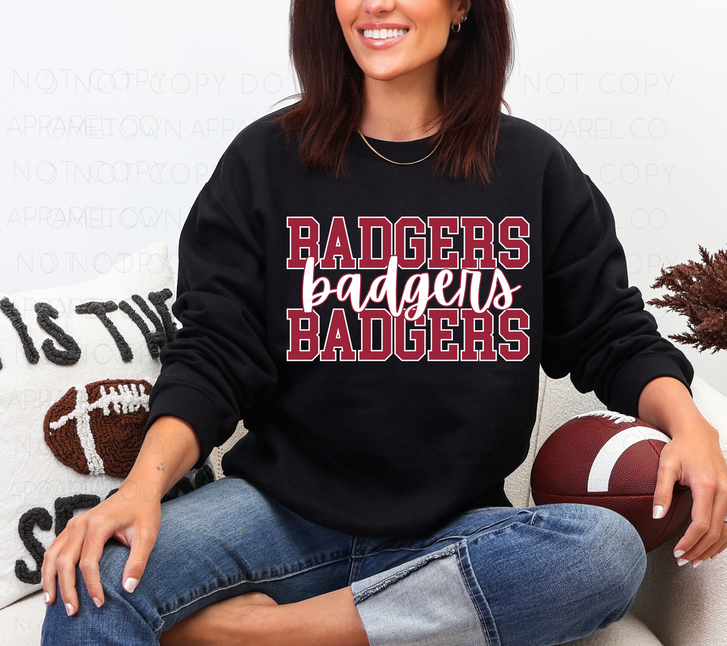 Stacked Badgers Tee & Sweatshirt-Classic Spirit Style