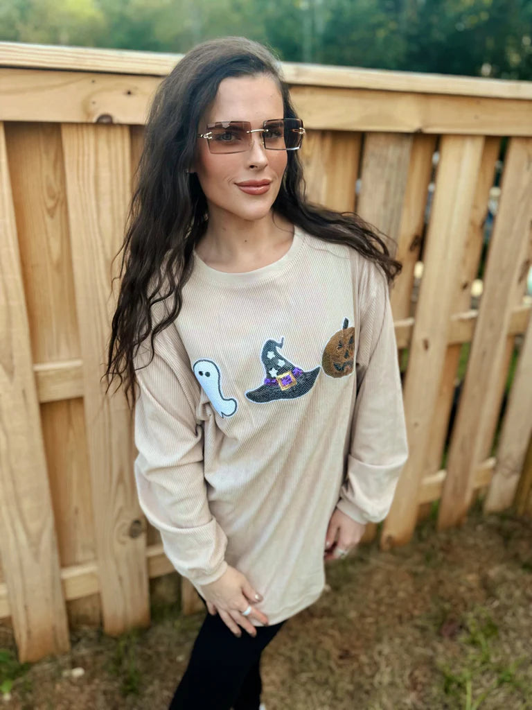 Sequin Halloween Corded Crew
