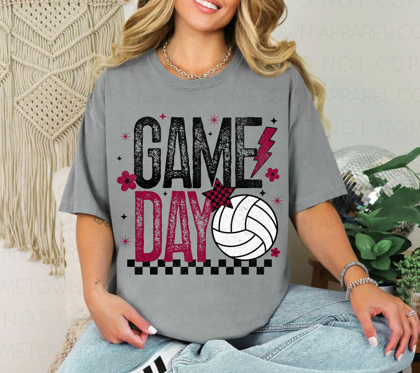 Retro Volleyball Game Day Tee & Sweatshirt