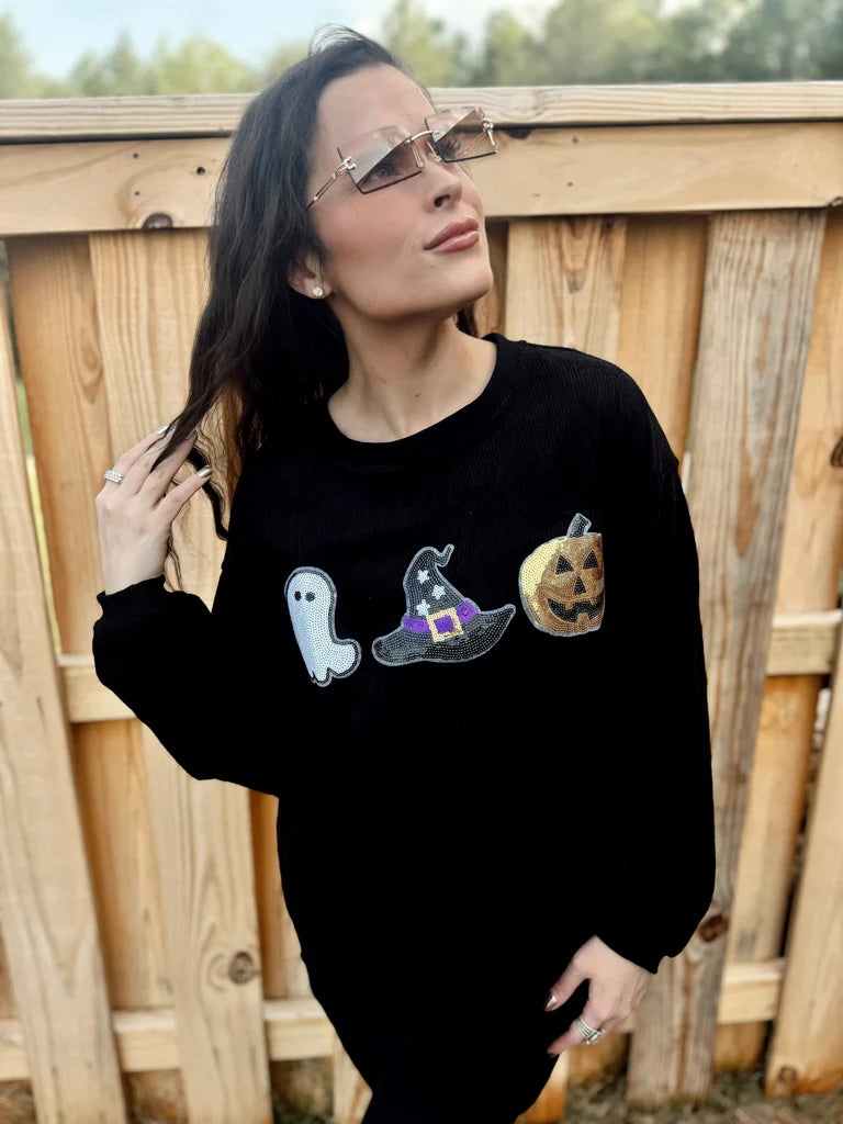 Sequin Halloween Corded Crew
