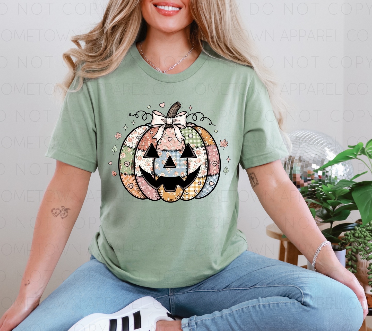 Pastel Patchwork Pumpkin Tee & Sweatshirt