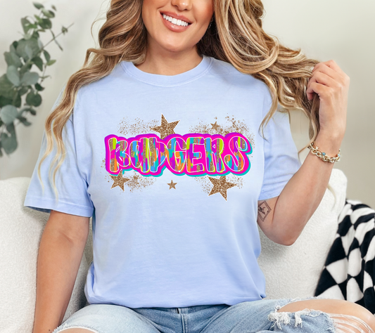 Badgers Glitter Star Tee