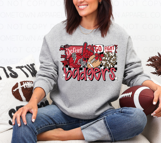 Badgers Defense Game Day Tee & Sweatshirt