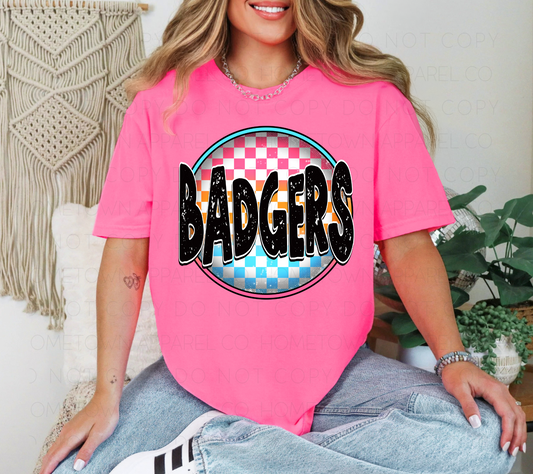 Retro Checkered Badgers Tee