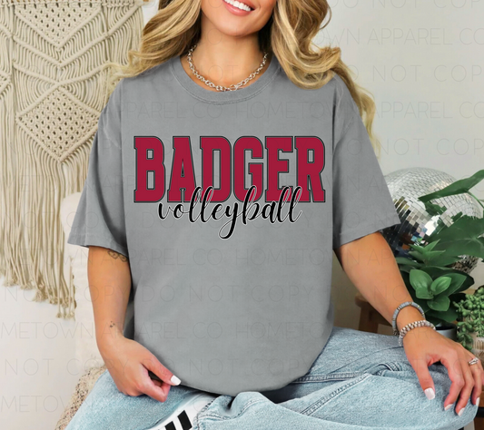 Badger Volleyball Tee & Sweatshirt
