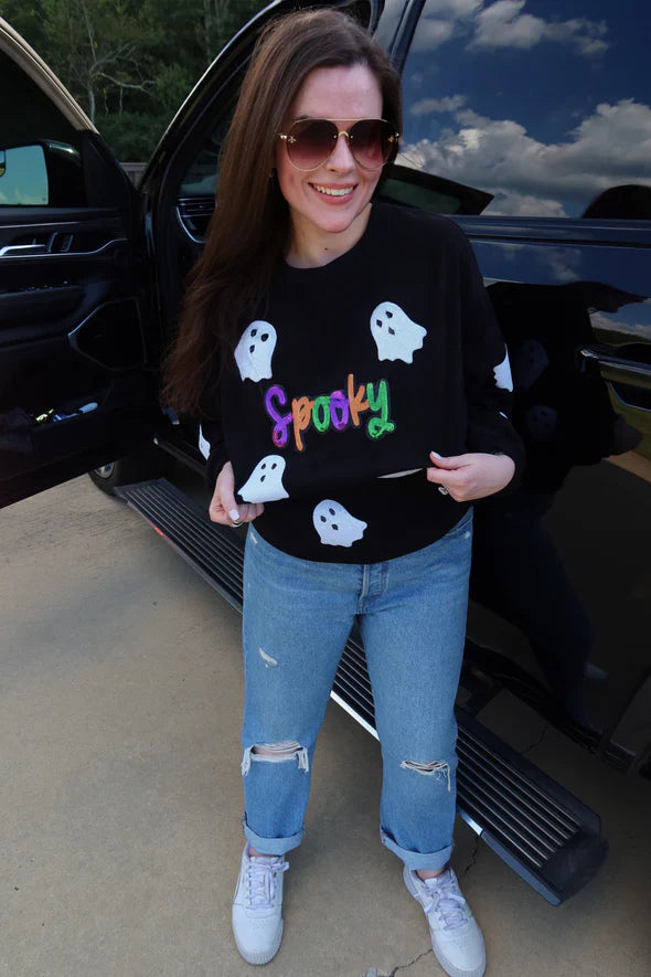 Spooky Sequin Corded Crew