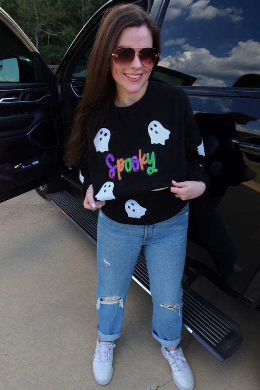 Spooky Sequin Corded Crew