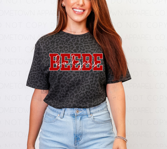 Beebe Badgers Leopard Print Tee