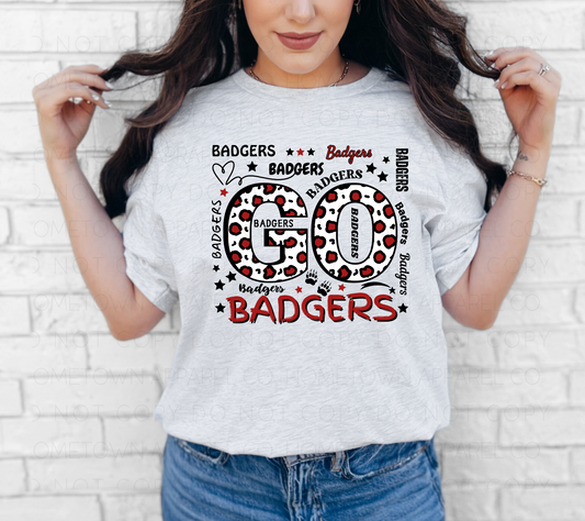 Go Badgers Leopard Spirit Tee